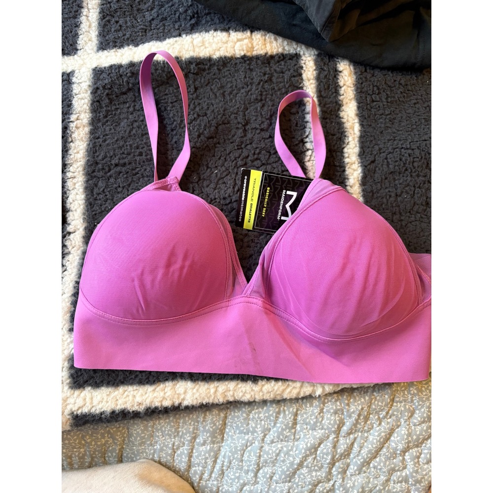 Maidenform Basically Sexy Triangle Bralette Purple Convertible‎ Straps M NEW
